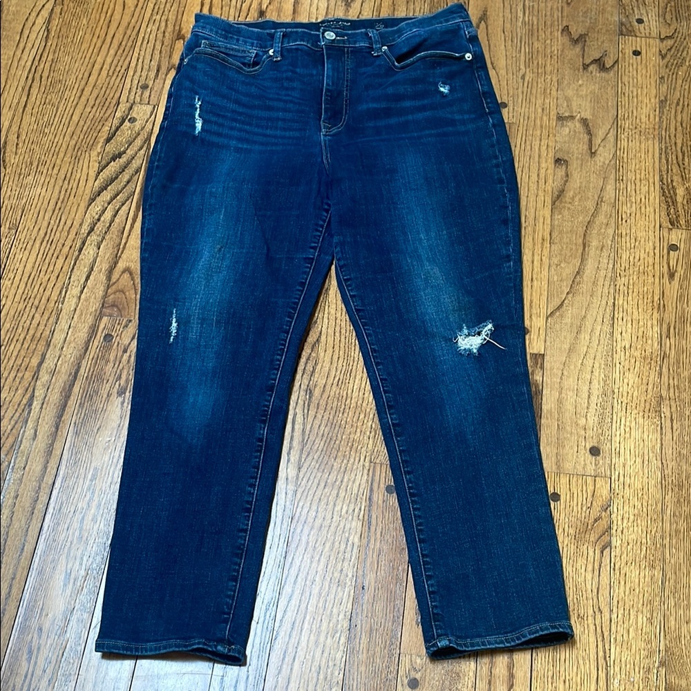 Lucky Brand sz 14 32 ankle High Rise Straight Zoe blue denim jeans